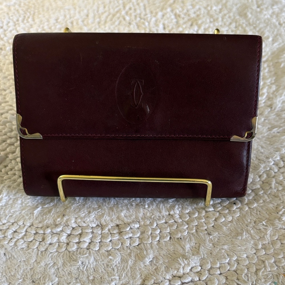 Cartier Burgundy Leather Wallet - Picture 4 of 12